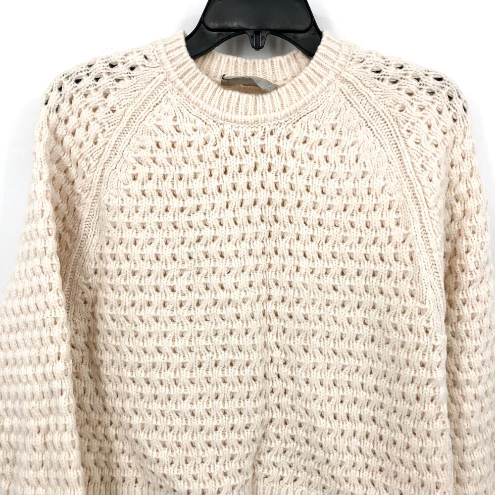 Everlane Womens Cloud Oversized Crew Sweater Small Cream Bone Textured Knit NWOT - Picture 7 of 12